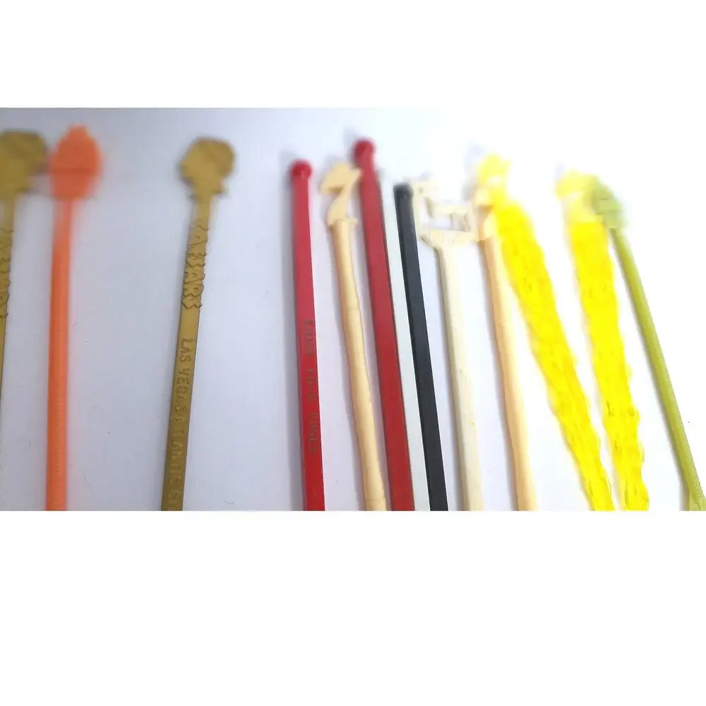 Vintage Stirrers American Airlines Seagrams Caesars Montes Glass Set of 19